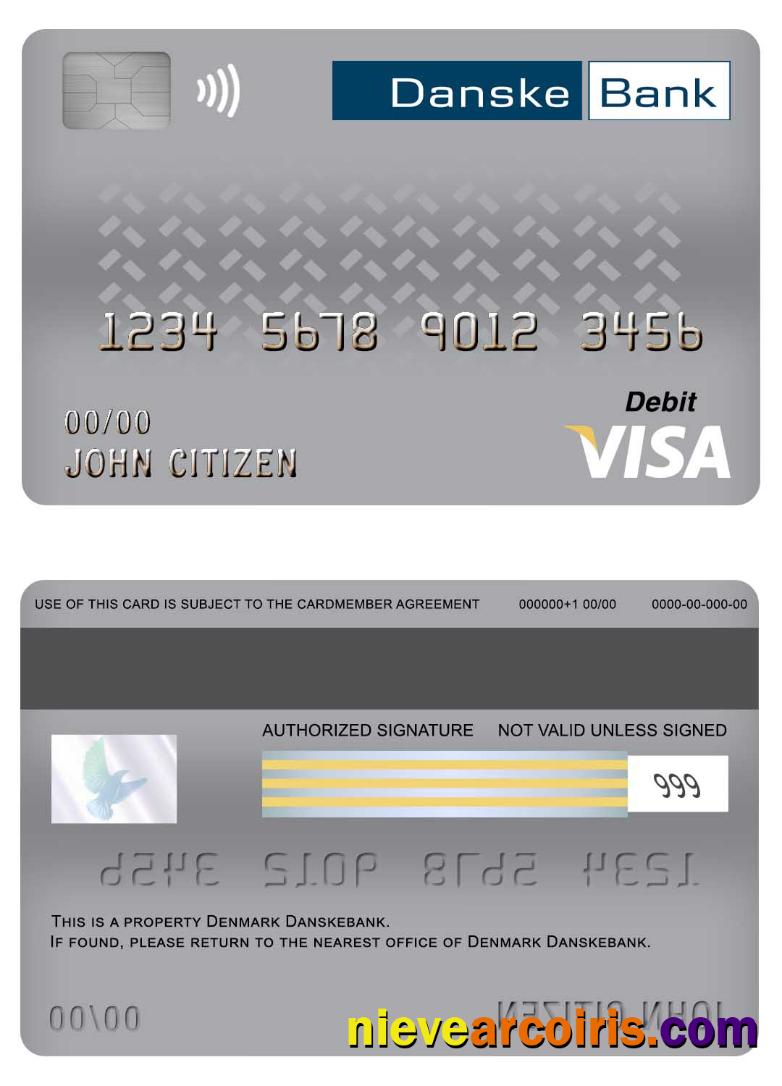 Denmark Danskebank visa debit card 